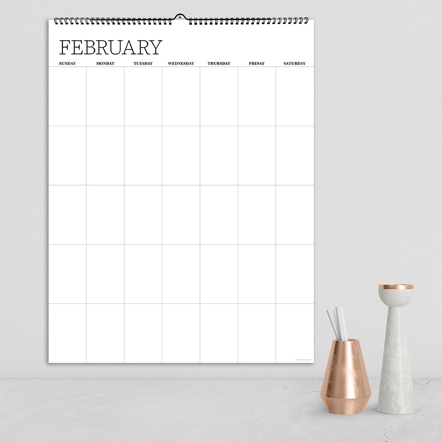 Undated 17" x 22" Dry Erase Large Wire-o Hanging Wall Calendar-4
