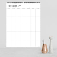 Undated 17" x 22" Dry Erase Large Wire-o Hanging Wall Calendar