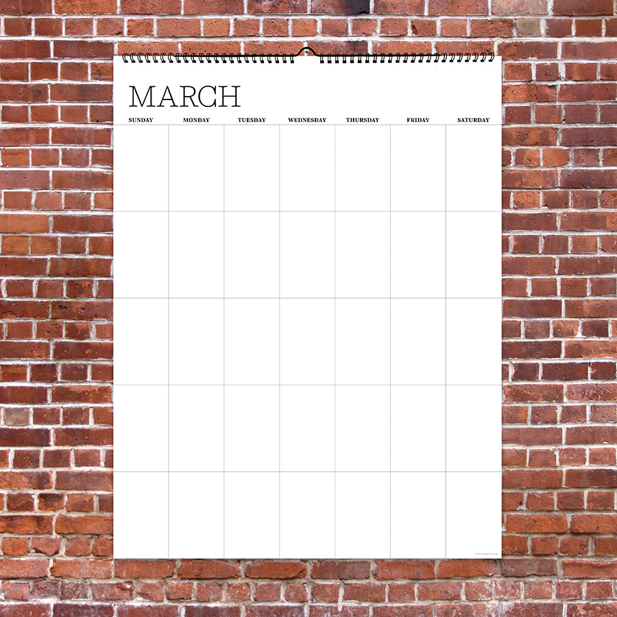 Undated 17" x 22" Dry Erase Large Wire-o Hanging Wall Calendar-5