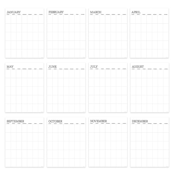 Undated 17" x 22" Dry Erase Large Wire-o Hanging Wall Calendar