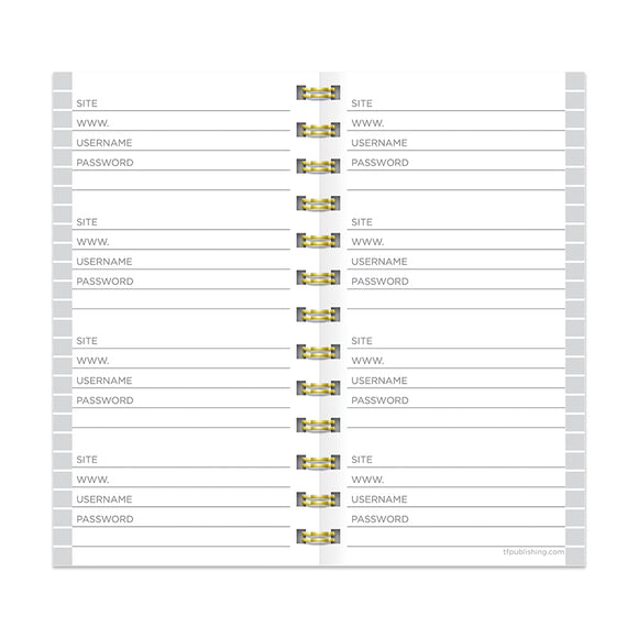Black Spiral Password Book