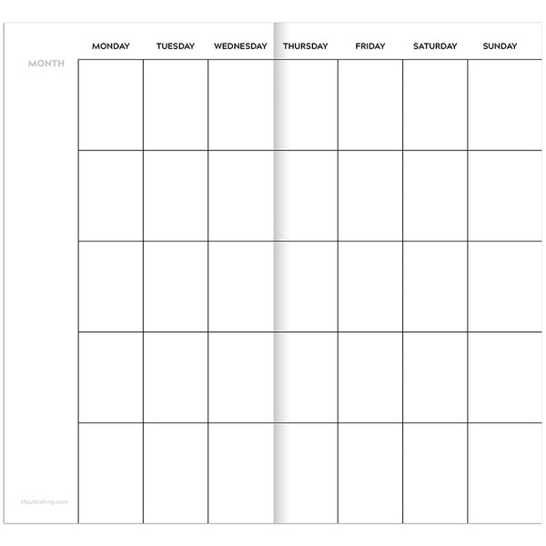 Bright Navy Undated Monthly Pocket Planner