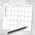 Bright Navy Undated Monthly Pocket Planner