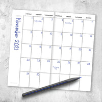 Bright Navy Undated Monthly Pocket Planner