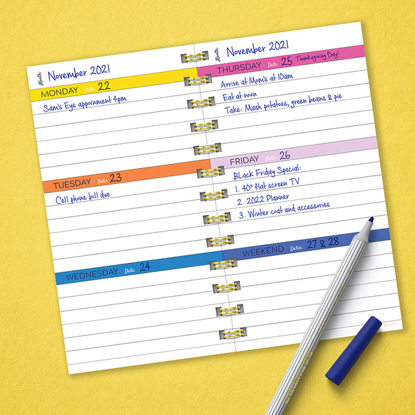 Bright Pink Undated Weekly Spiral Planner