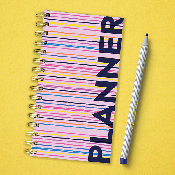 Bright Pink Undated Weekly Spiral Planner