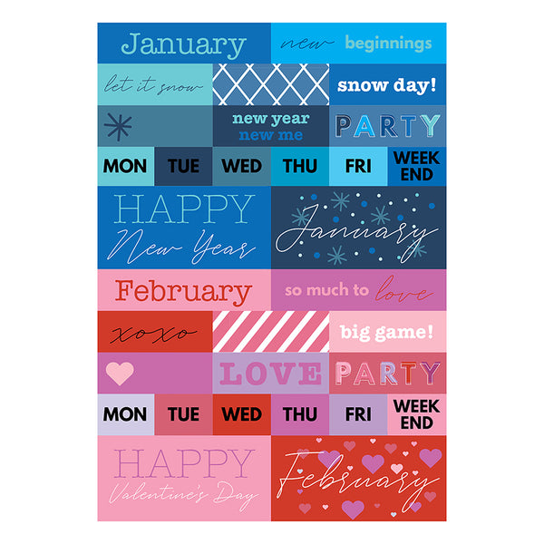 Family Calendar Stickers Planner Stickers Everyday Stickers Recycled Paper  