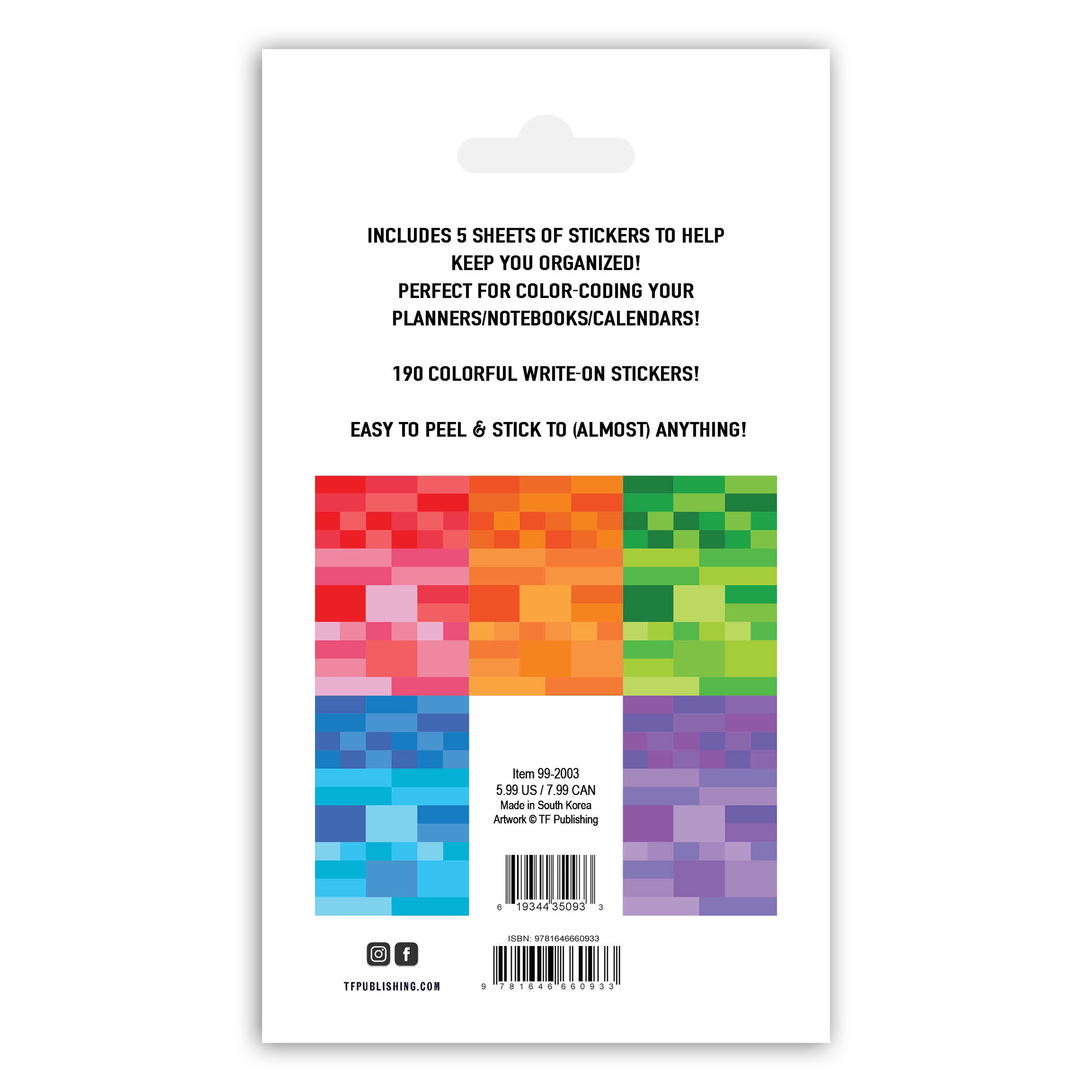 Rainbow Write-on Planner Color Coded Stickers-3