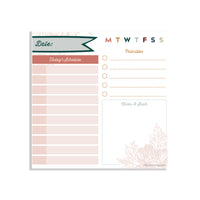 Undated Boho Daily Note Block Calendar