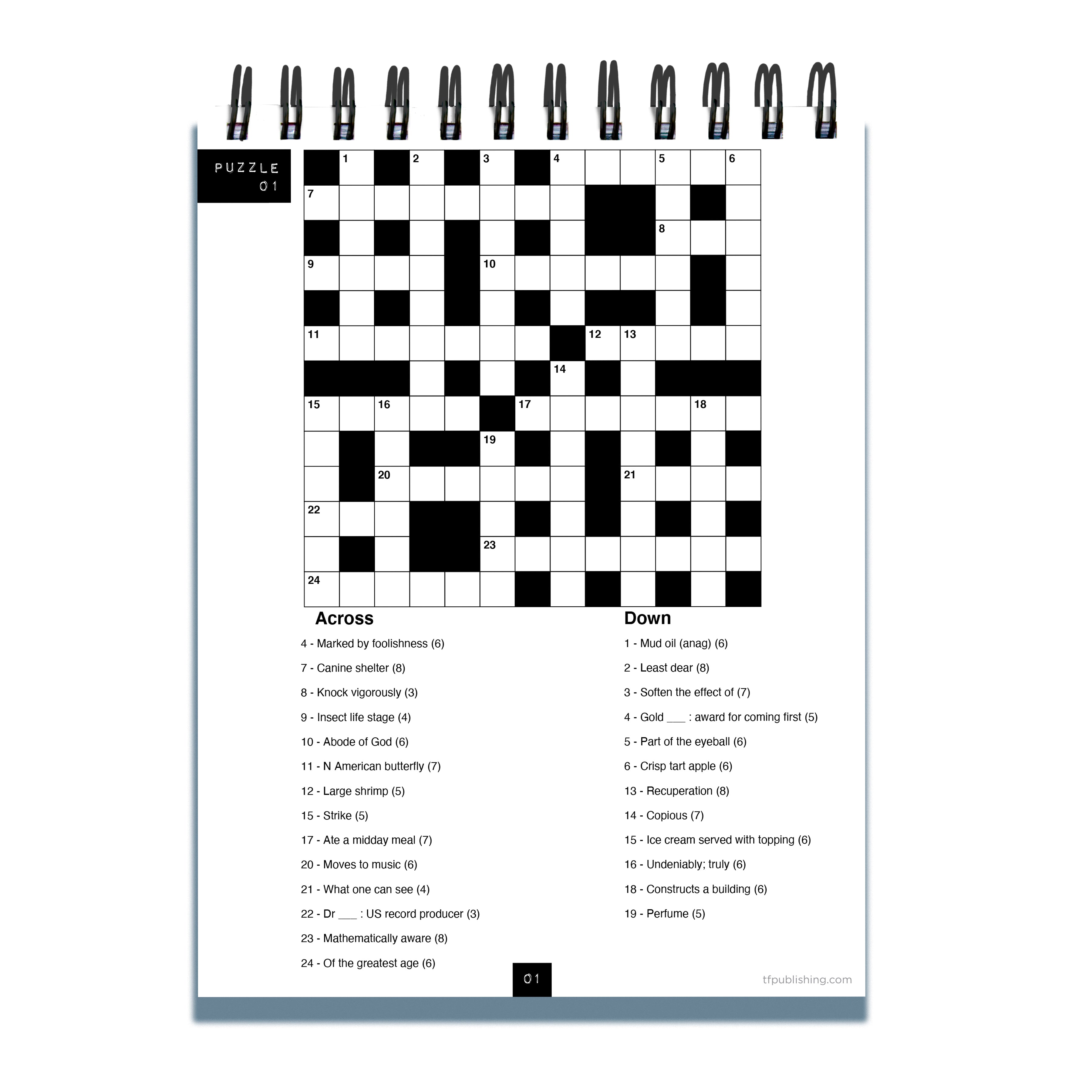 #StayatHome Crossword Puzzle Book Spiral Puzzle Pad - 0
