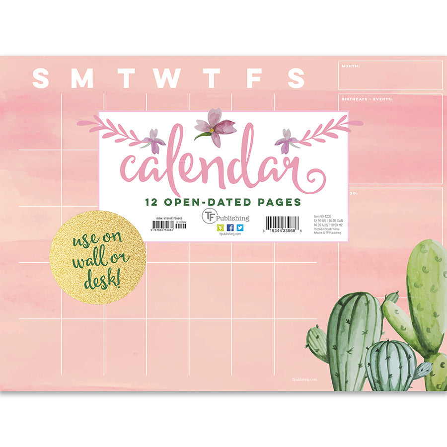 Cactus Mini Open-Dated Desk Pad