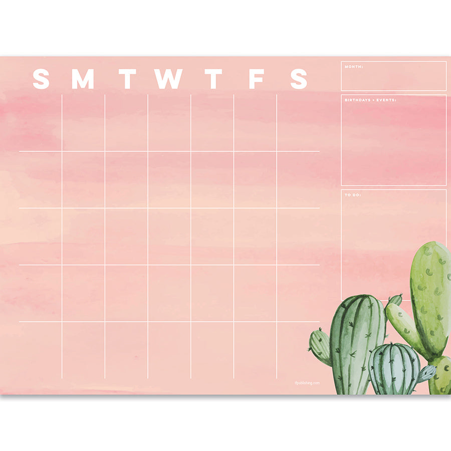 Cactus Mini Open-Dated Desk Pad