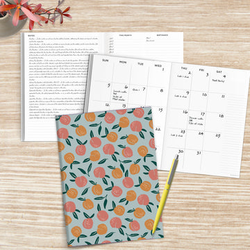 Delicate Peach Boho Undated Medium Monthly Planner