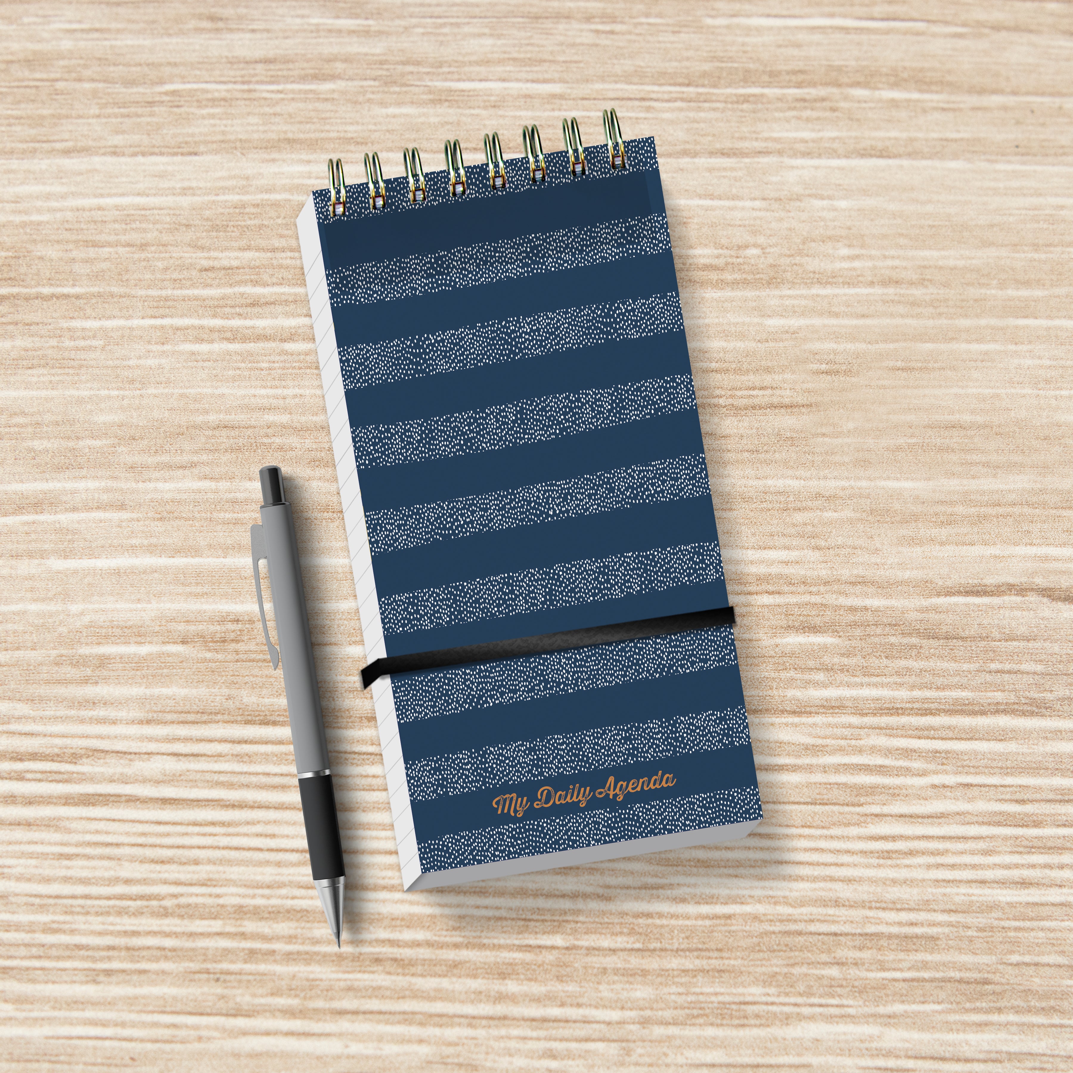 Blue Boho Stripe Daily Agenda - 0