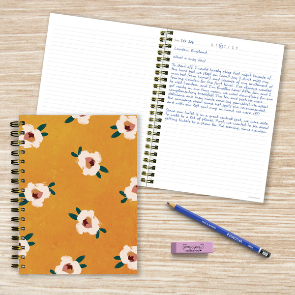 Sahara Floral Boho Spiral Lined Journal
