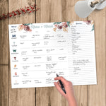 Floral 12x9 Weekly Meal Planning Pad