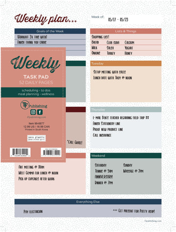Boho Large Weekly Task Pad