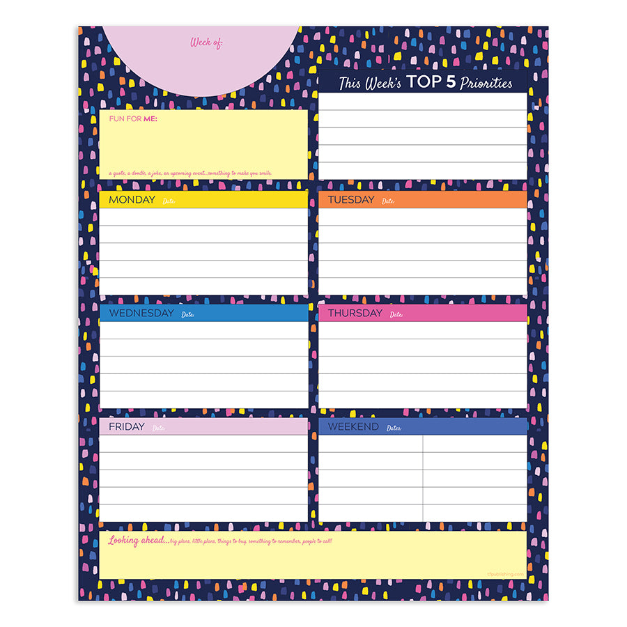 Bright Week Large Weekly Task Pad