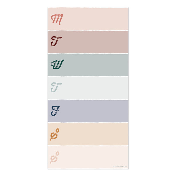 Weekly Color Block Boho Magnet List Pad