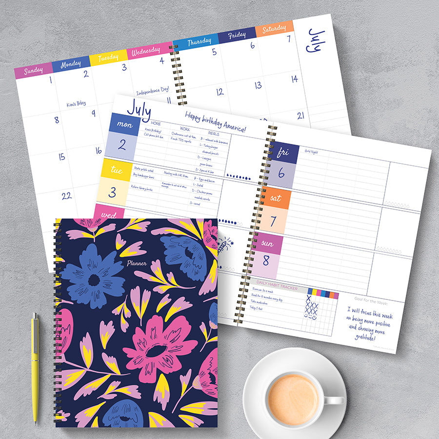 Bright Blooms Large Weekly Monthly Planner-1