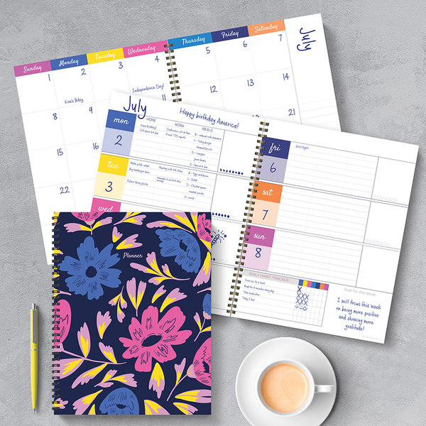Bright Blooms Large Weekly Monthly Planner
