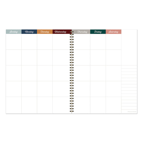 Spotted Dot Boho Undated Large Weekly Monthly Spiral Planner