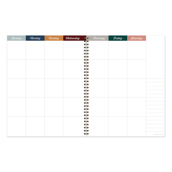Spotted Dot Boho Undated Large Weekly Monthly Spiral Planner