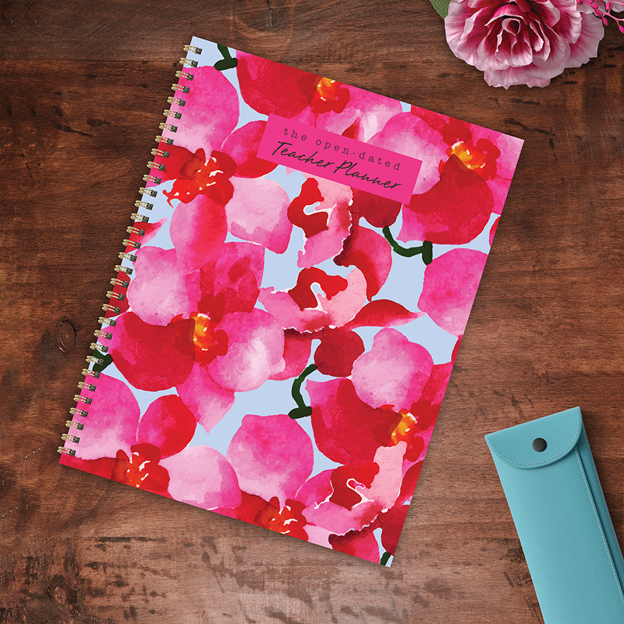 Floral Open Dated Weekly/Monthly Teacher Lesson Planner