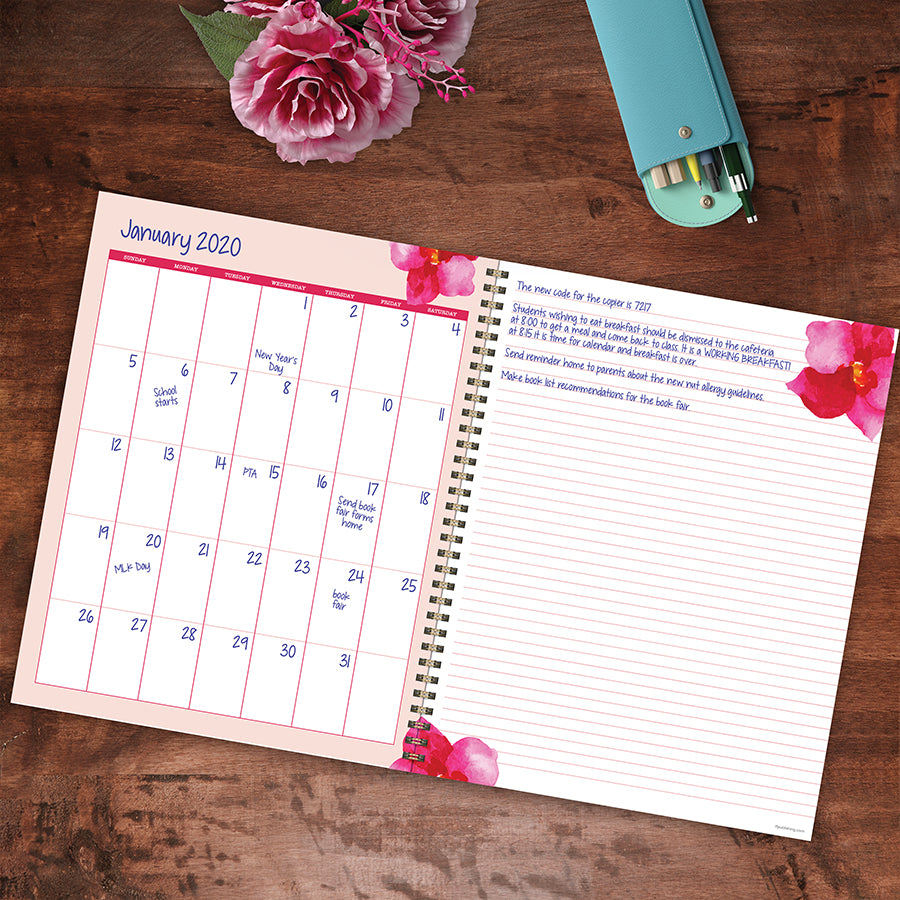 Floral Open Dated Weekly/Monthly Teacher Lesson Planner