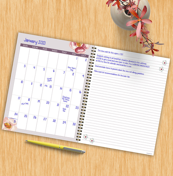 Botanical Floral Undated Weekly Teacher Planner Lesson Plan Book