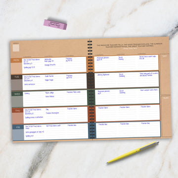 Kraft Undated Weekly Teacher Planner Lesson Plan Book