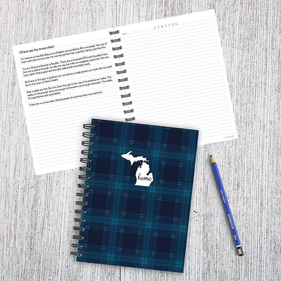 Michigan Blue Plaid Journal - 0