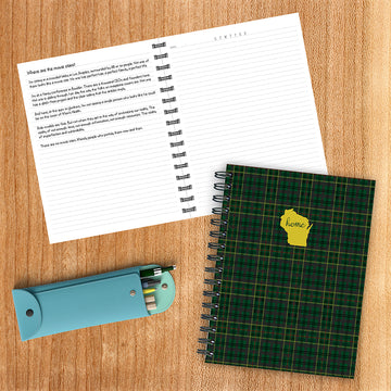 Wisconsin Green Plaid Journal - 0